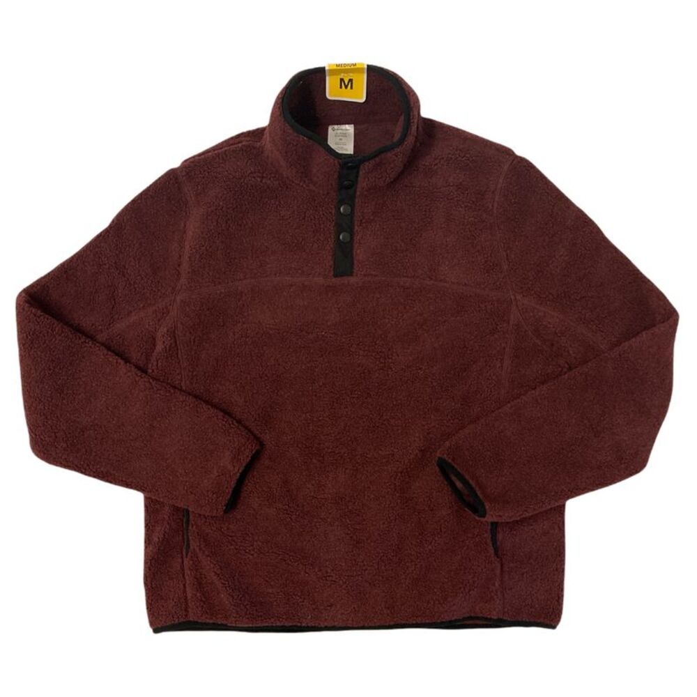 Member's Mark Men's Alpine Sherpa Quarter Snap Pullover - Wine